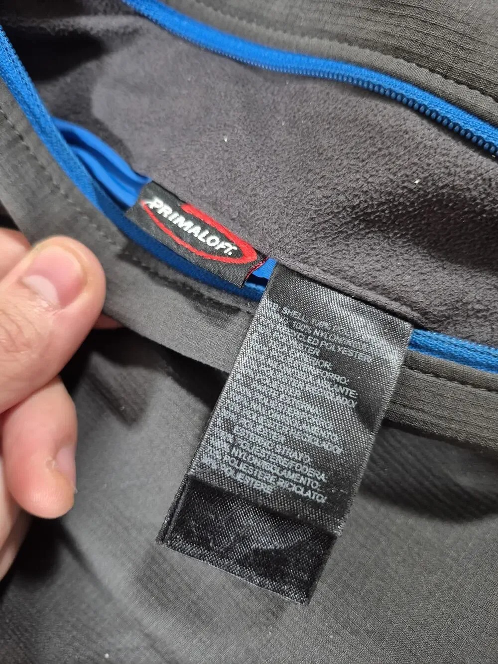 The North Face Jacket Mens Large Gray Primaloft Insulated Full Zip Ski FLAW